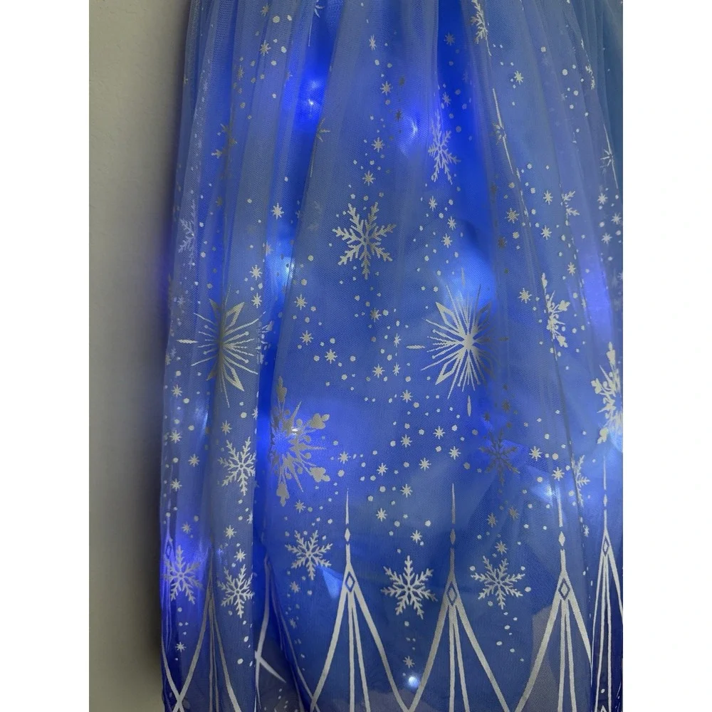 Elsa Costume Dress Girls Size 7-8 Sparkle Halloween Dress Up Princess